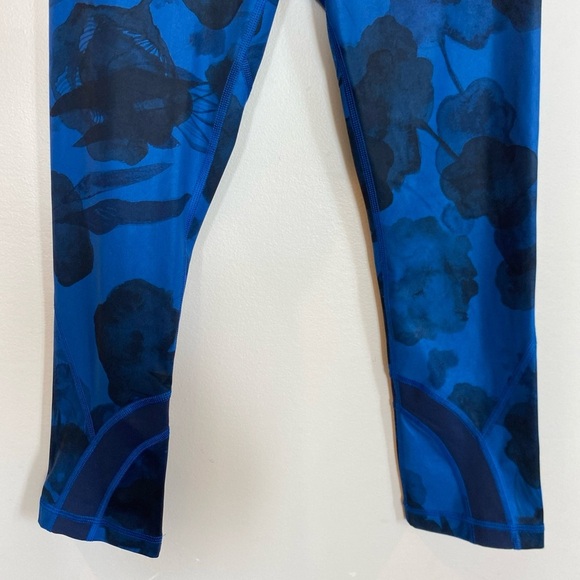 Lululemon Wunder Under Full On Leggings Crop Womens Size 4 Blue Black - Picture 2 of 7